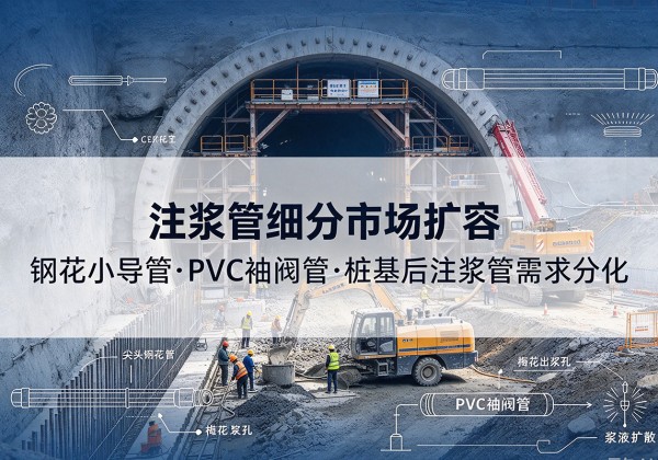 大观注浆管细分市场扩容，隧道钢花小导管、PVC 袖阀管、桩基后注浆管需求分化